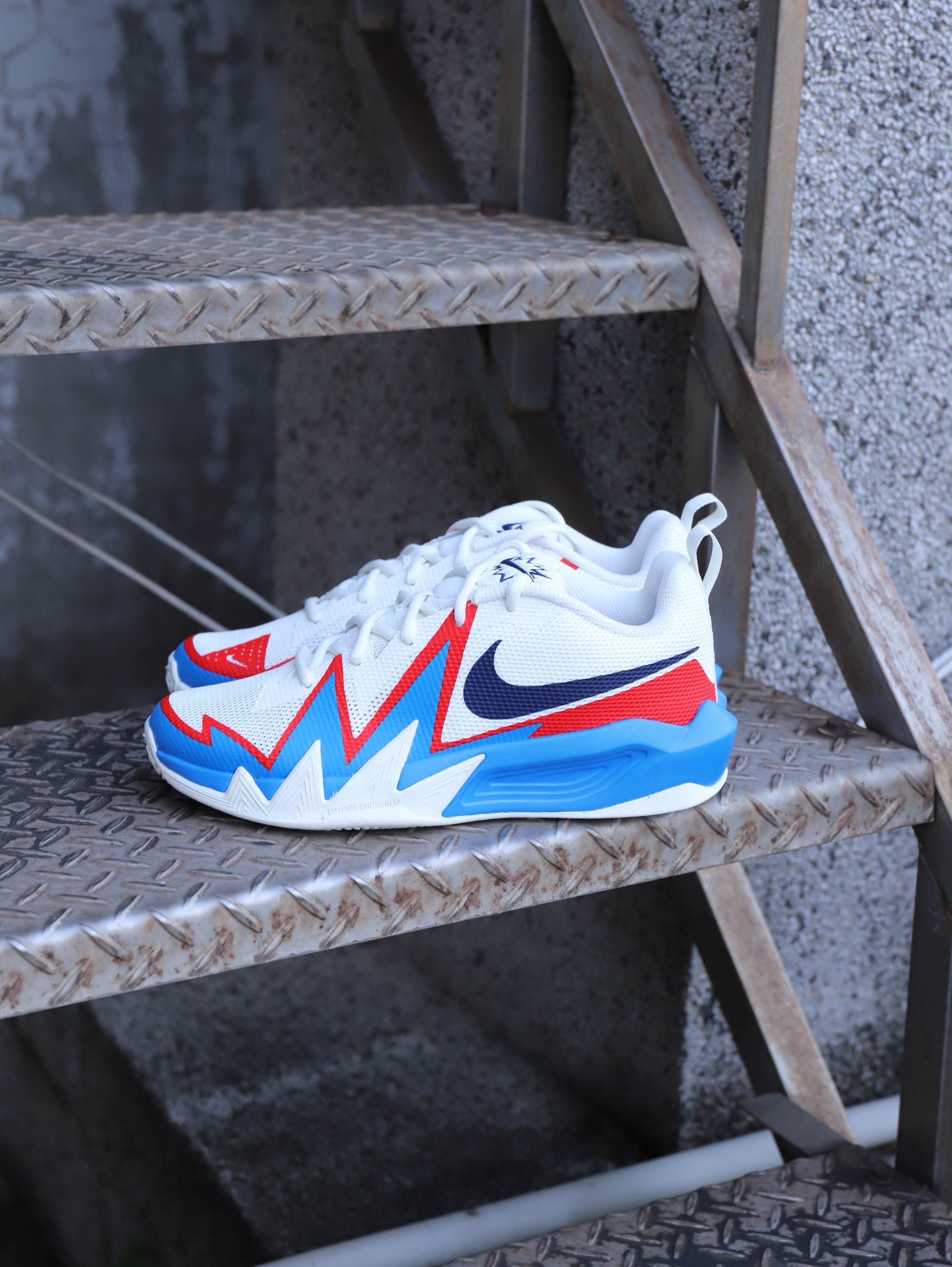 大童鞋 女鞋 NIKE S.T. DYNAMITE GS 白藍紅 透氣 運動 實戰 籃球鞋【IH2308-105】