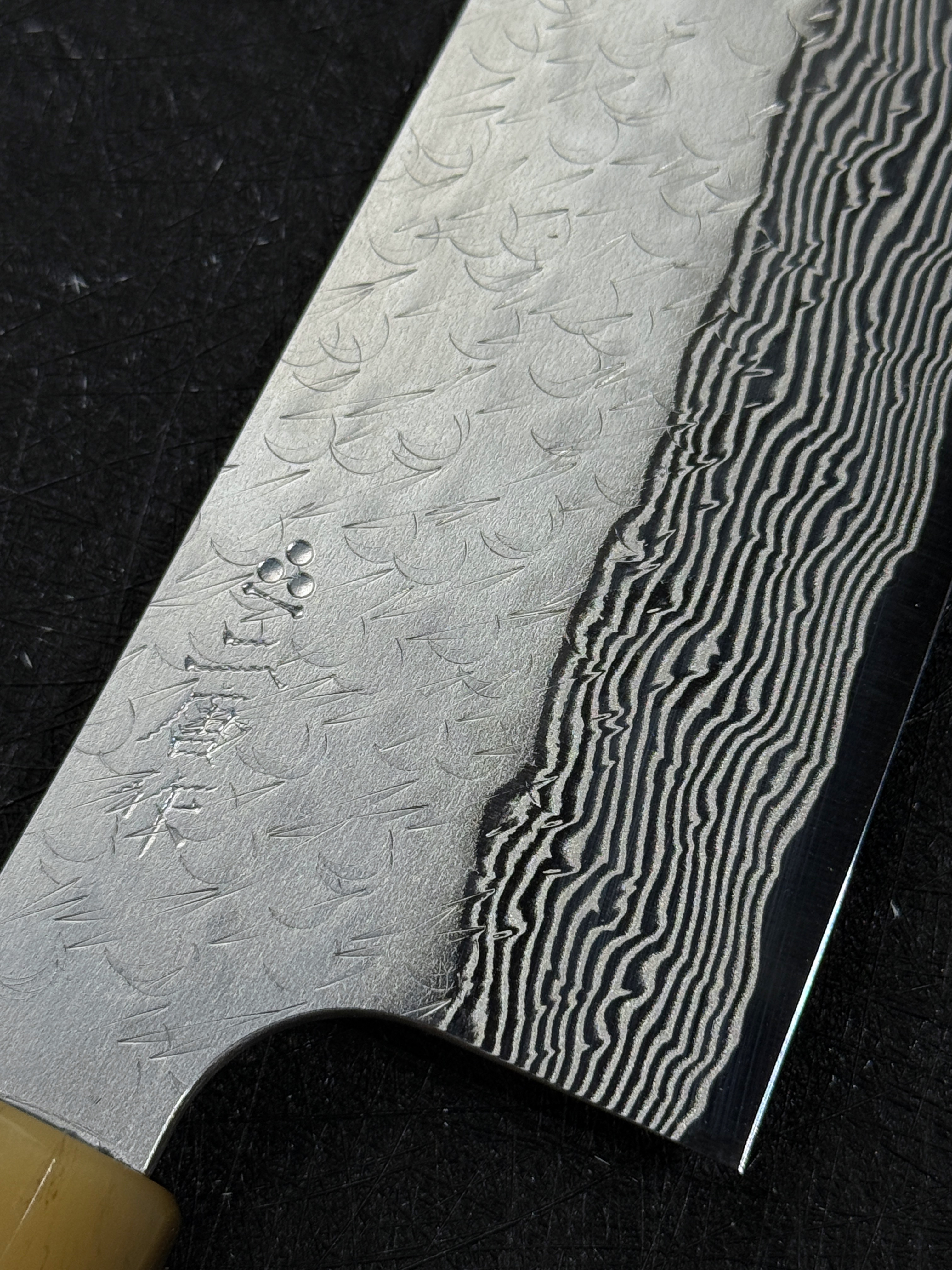 二唐刃物 SPG STRIX 槌目 墨流 牛刀
