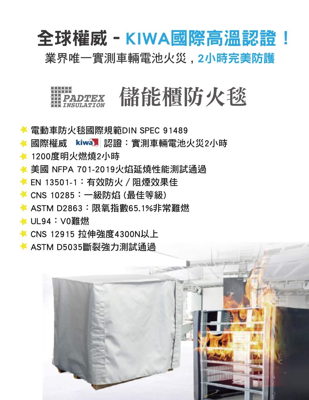 padtex儲能櫃防火毯