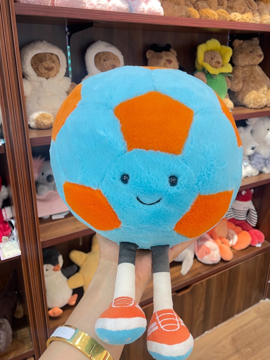 JELLYCAT 藍橘 足球 毛絨 公仔