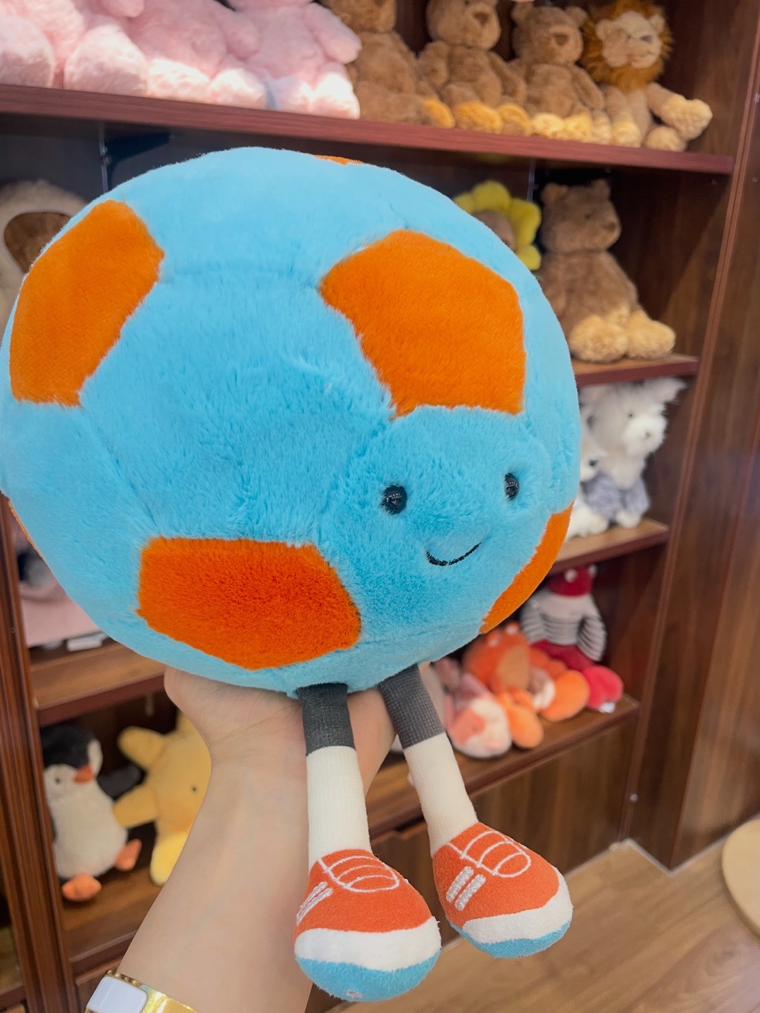 JELLYCAT 藍橘 足球 毛絨 公仔