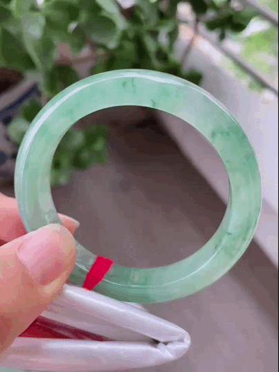 6155848 54.5mm冰飄花正圈翡翠手鐲 (54-56)