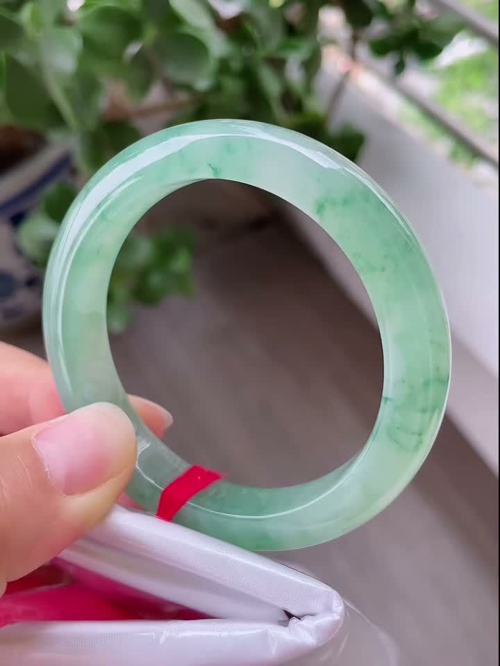 冰飄花正圈翡翠手鐲,天然翡翠A玉, 緬甸玉, Jade, Jadeite