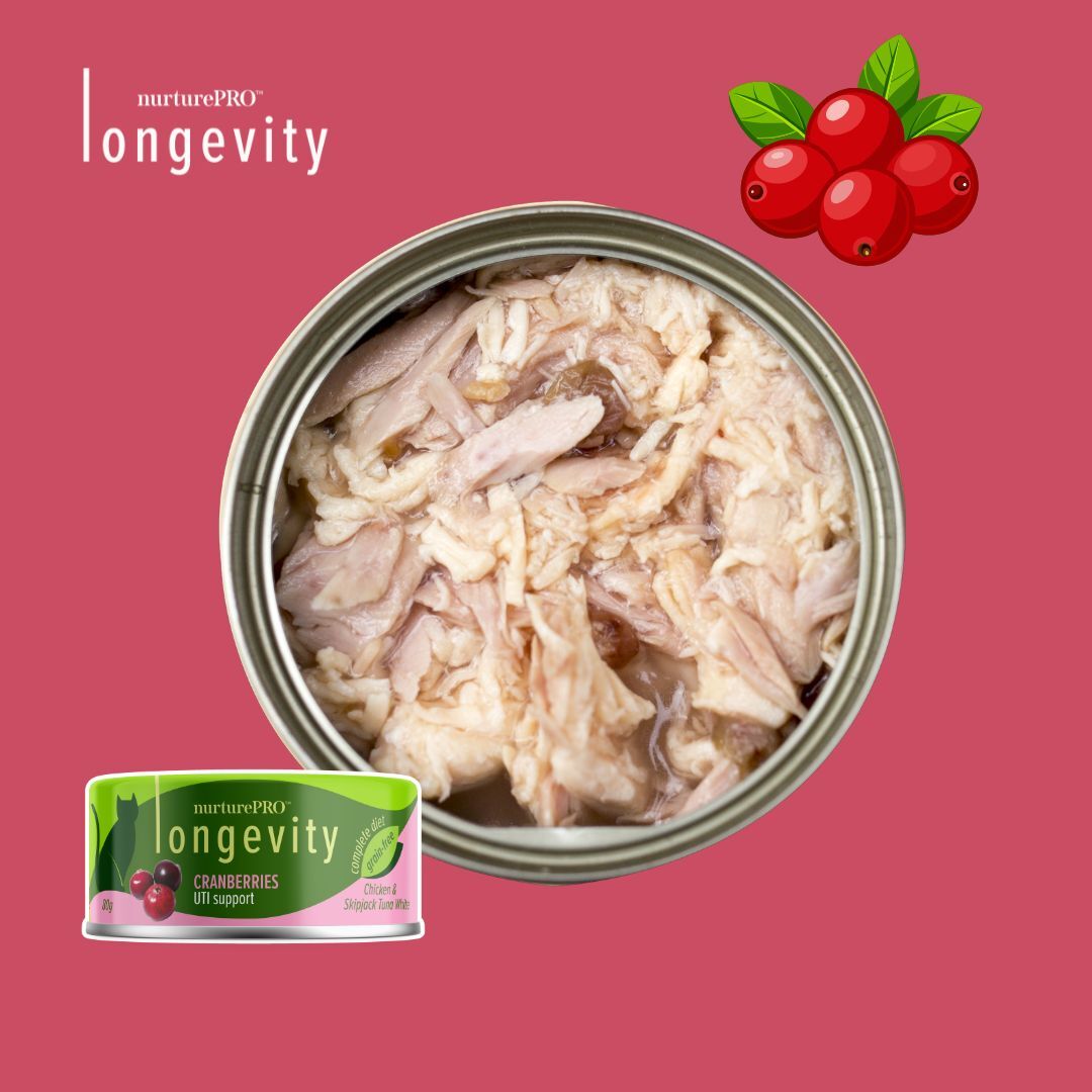 Nurture Pro Longevity 無穀物貓主食罐｜雞肉、鰹魚白肉配小紅莓 80g (Exp: Sep-2027)