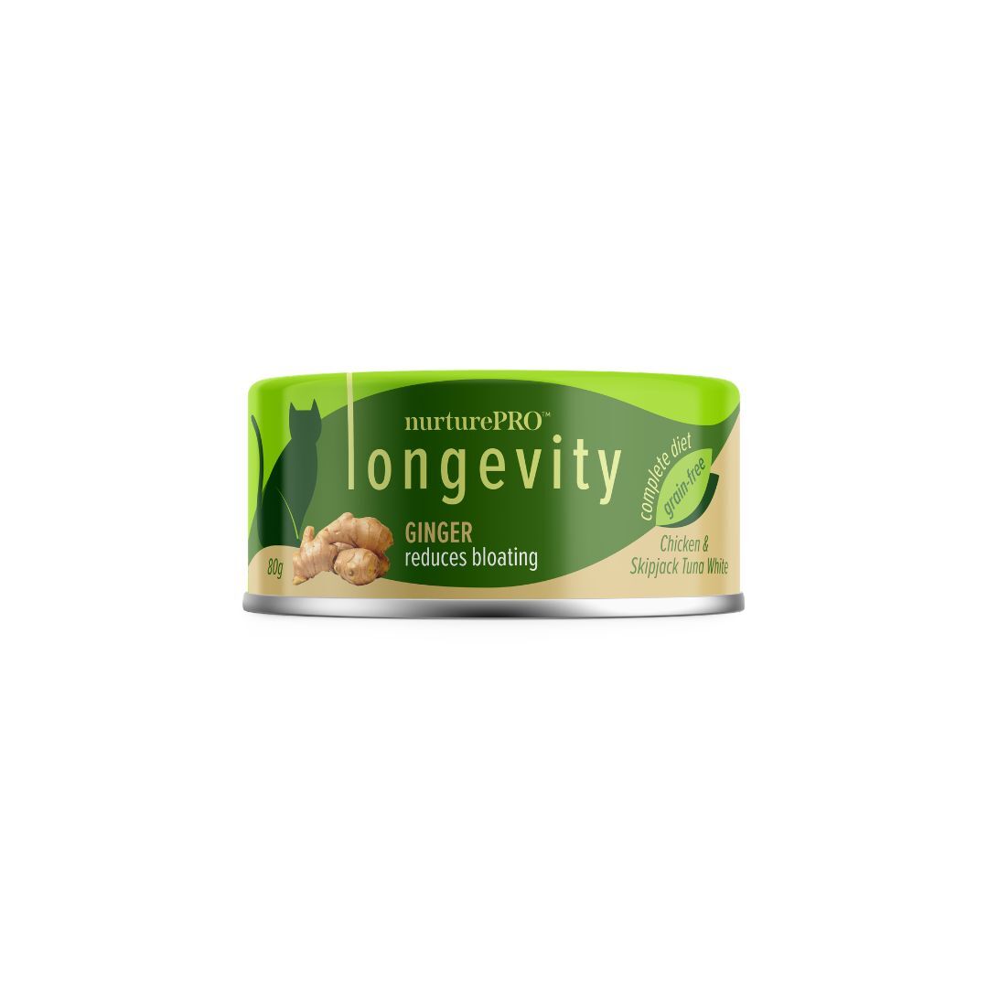 Nurture Pro Longevity 無穀物貓主食罐｜雞肉、鰹魚白肉配薑 80g (Exp: Sep-2027)