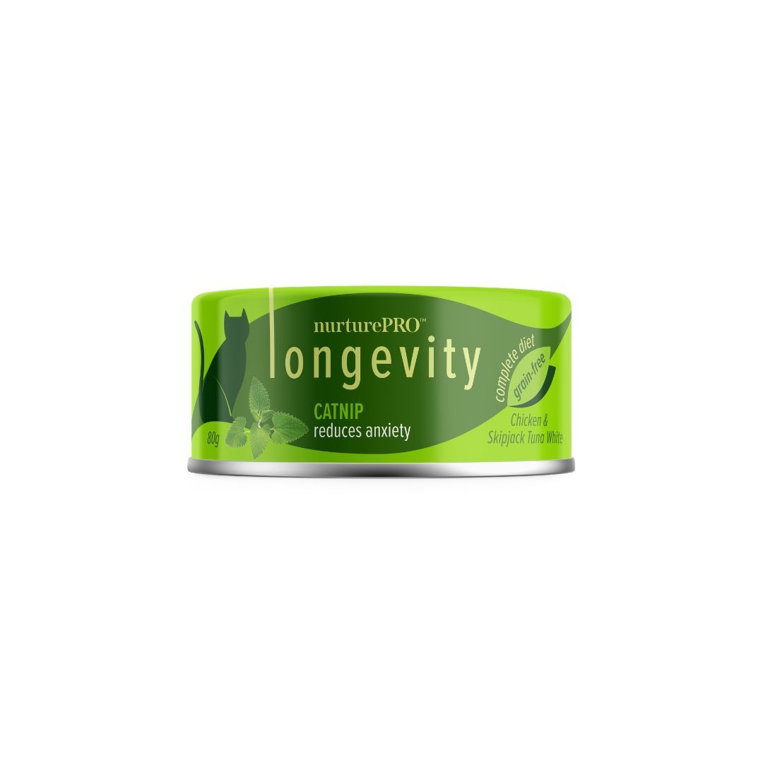 Nurture Pro Longevity 無穀物貓主食罐｜雞肉、鰹魚白肉配貓薄荷 80g (Exp: Aug-2027)