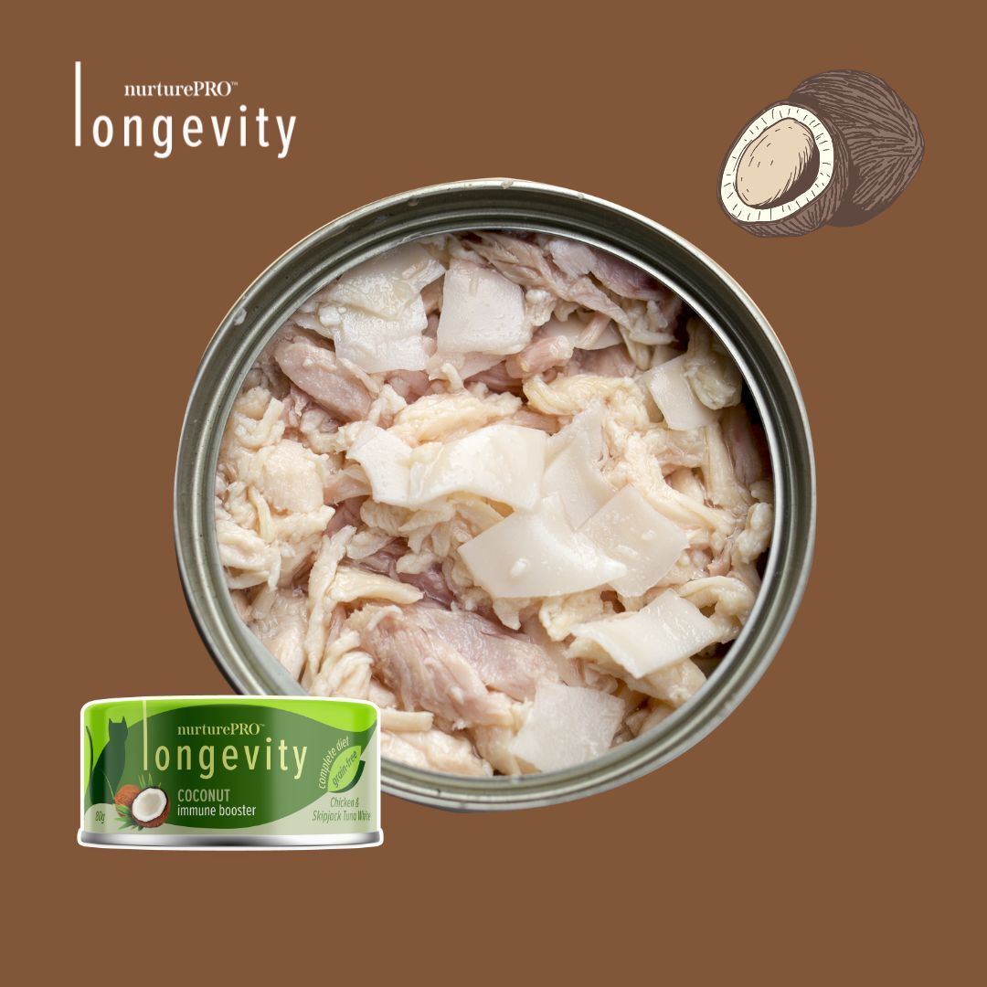 Nurture Pro Longevity 無穀物貓主食罐｜雞肉、鰹魚白肉配椰子 80g (Exp: Sep-2027)