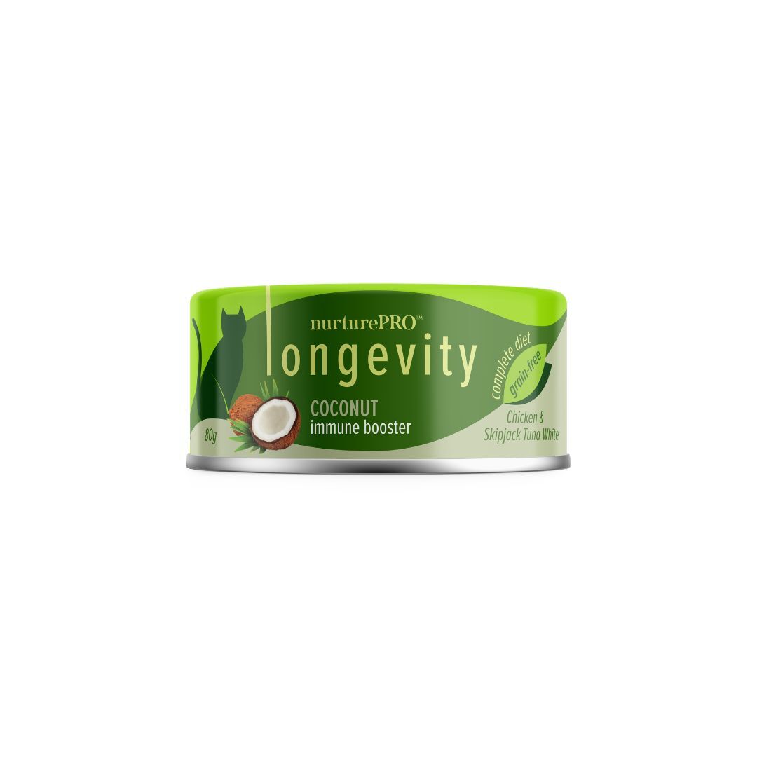 Nurture Pro Longevity 無穀物貓主食罐｜雞肉、鰹魚白肉配椰子 80g (Exp: Sep-2027)