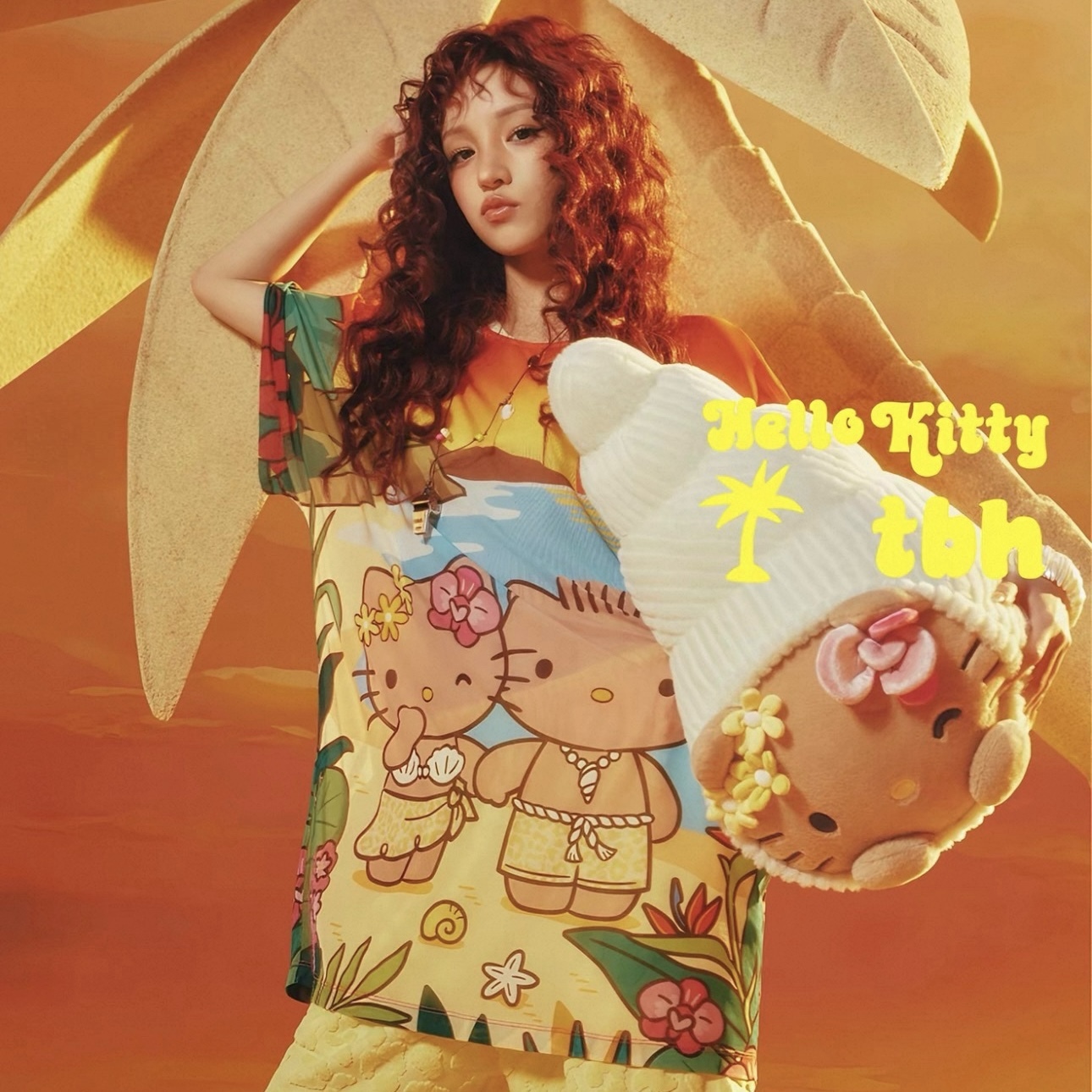 SANRIO HELLO KITTY x TBH 寄居凱蒂貓 寄居蟹 黑皮 抱枕 靠枕 玩偶