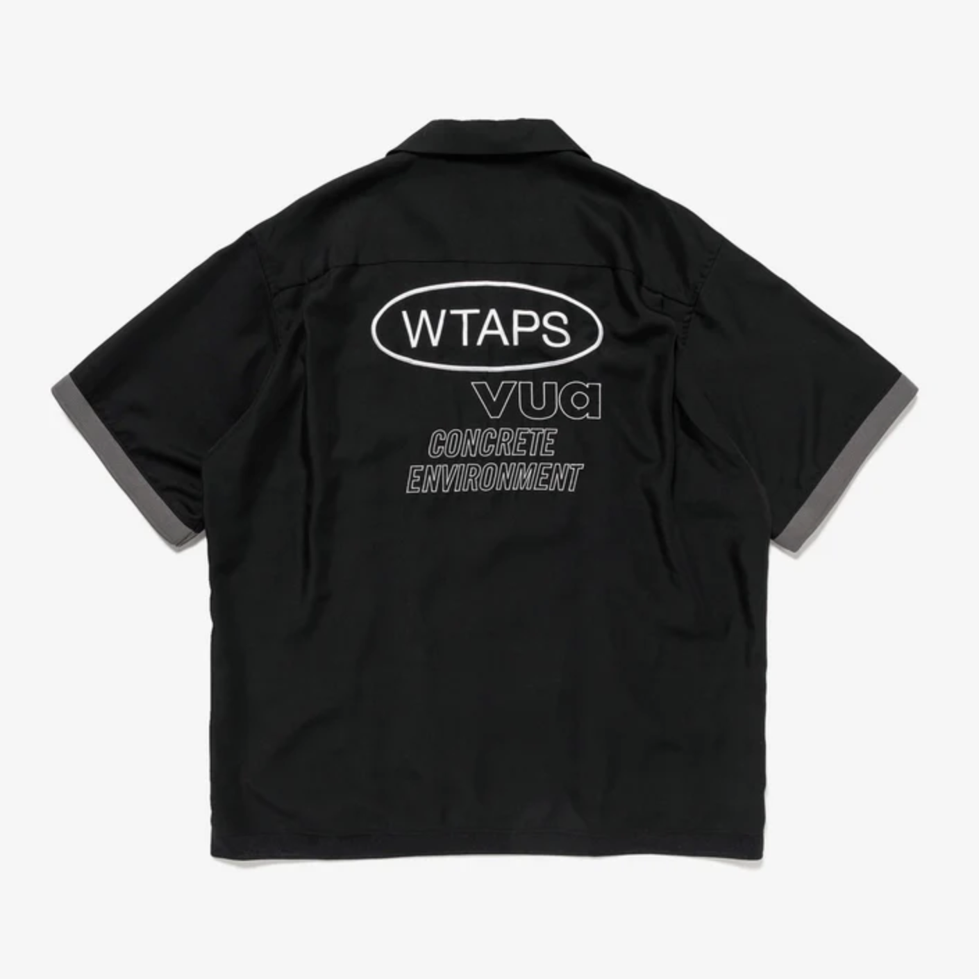 -(B4c04)-WTAPS KINGPIN 01 / SS / CLPL. TWILL 斜紋布 織帶 刺繡 短袖 襯衫 黑色-261TQDT-SHM04