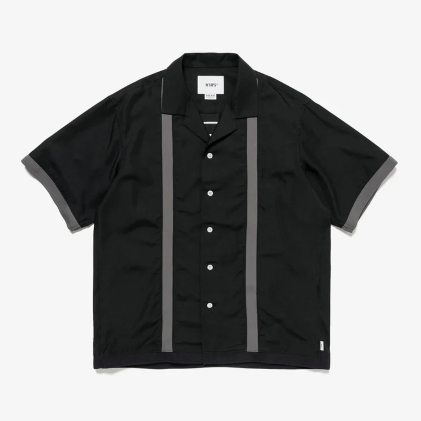-(B4c04)-WTAPS KINGPIN 01 / SS / CLPL. TWILL 斜紋布 織帶 刺繡 短袖 襯衫 黑色-261TQDT-SHM04