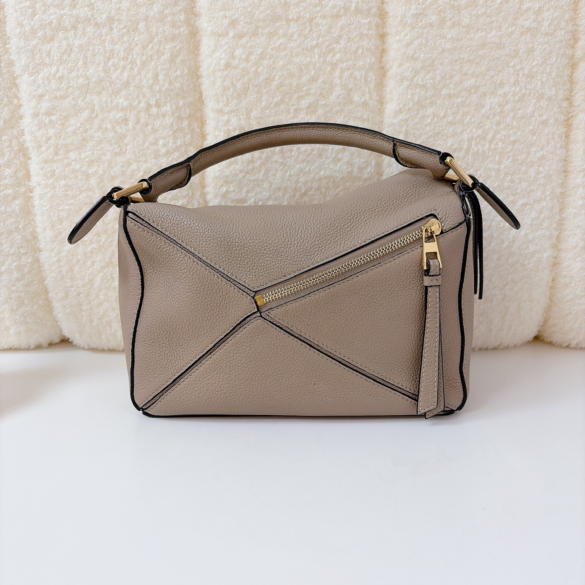 LOEWE Small Puzzle Edge Bag - Sand / GHW