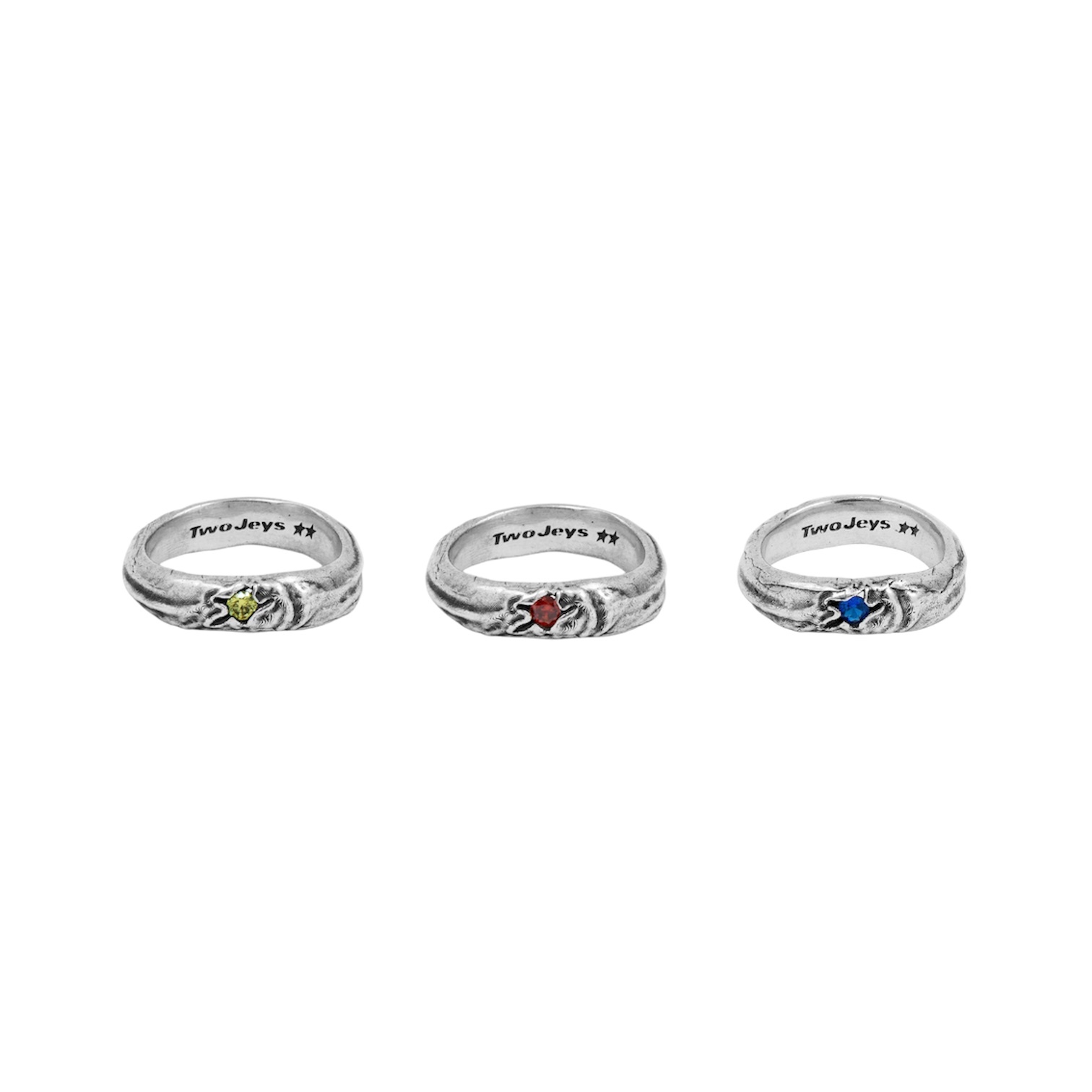 Twojeys-Stone Ring 925銀鑲石復古戒指