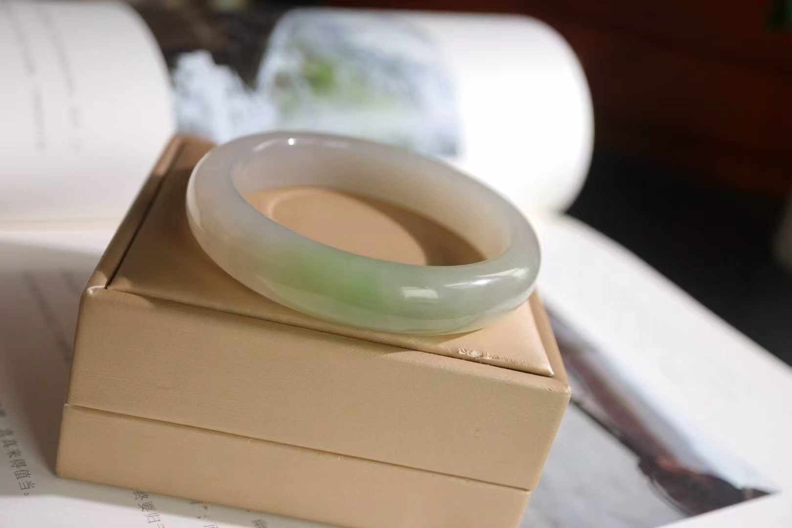 和田玉翠紫手鐲,天然和田玉軟玉