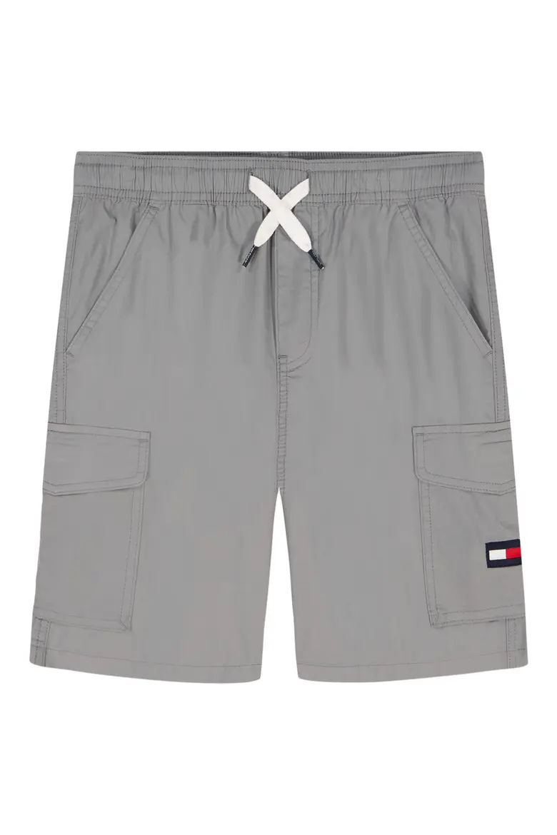 【預購】Tommy Hilfiger H062412 男童工裝口袋短褲 (炭灰色)