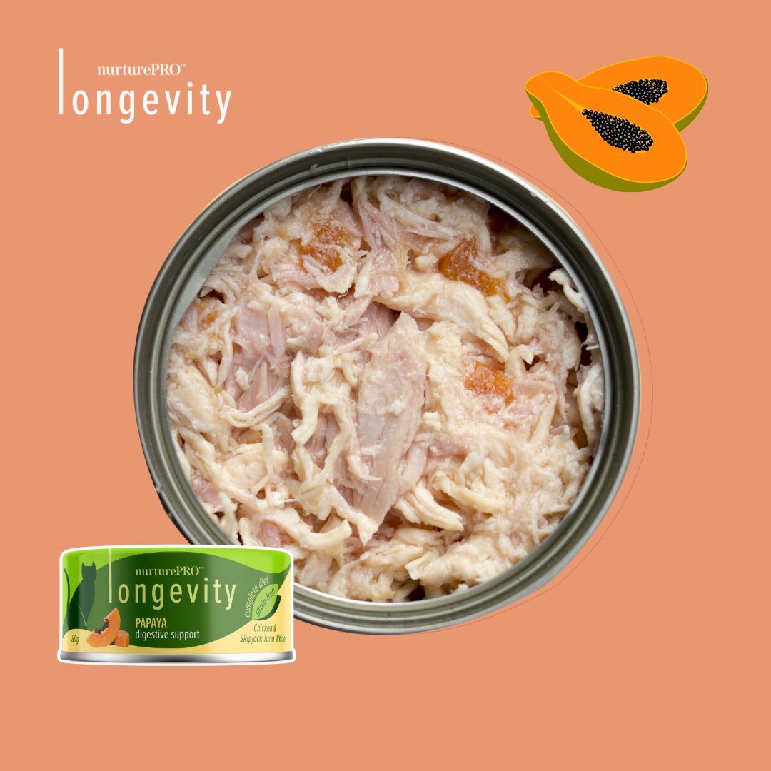 Nurture Pro Longevity 無穀物貓主食罐｜雞肉、鰹魚白肉配木瓜 80g (Exp: Sep-2027)