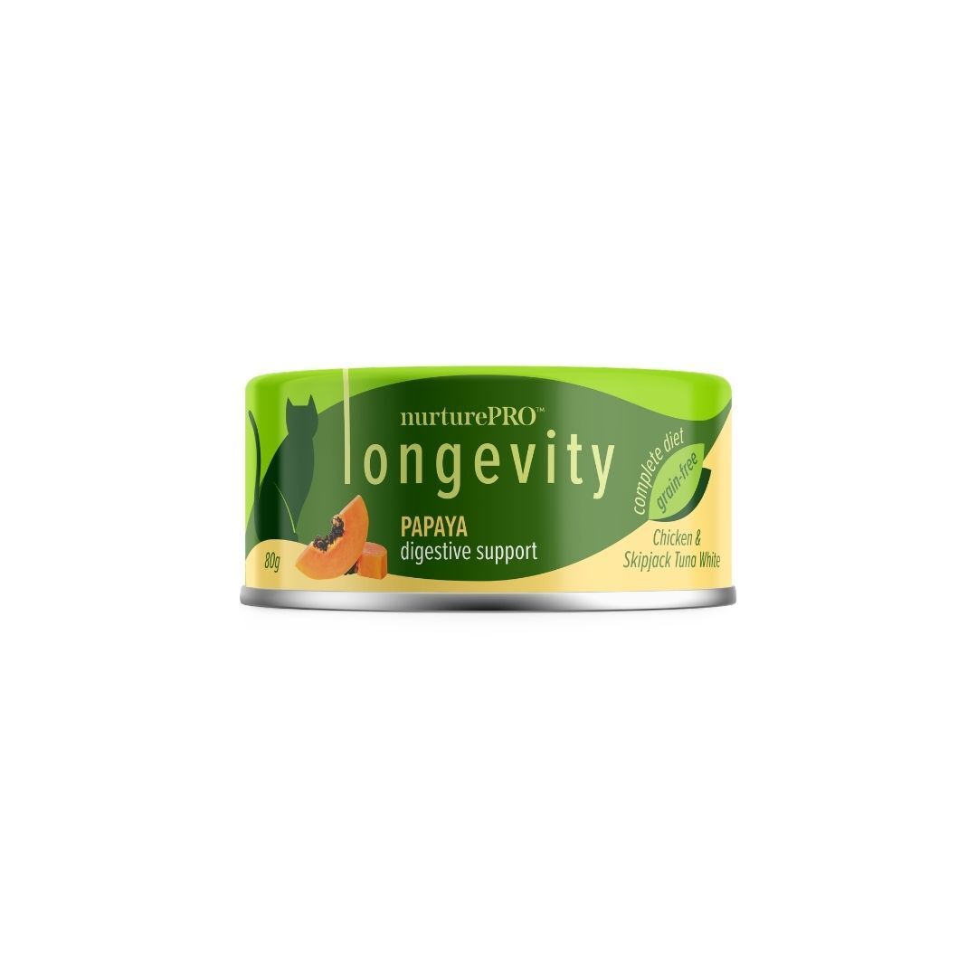 Nurture Pro Longevity 無穀物貓主食罐｜雞肉、鰹魚白肉配木瓜 80g (Exp: Sep-2027)