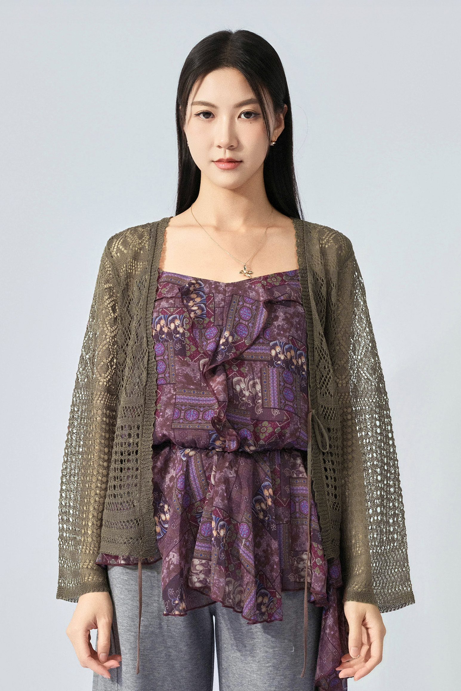 混款通花綁帶cardigan（預購產品）