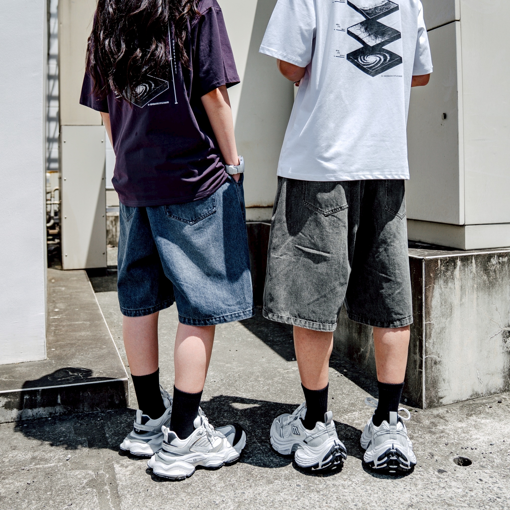 #預購 SBG 寬鬆過膝牛仔短褲 SB5006 兩色