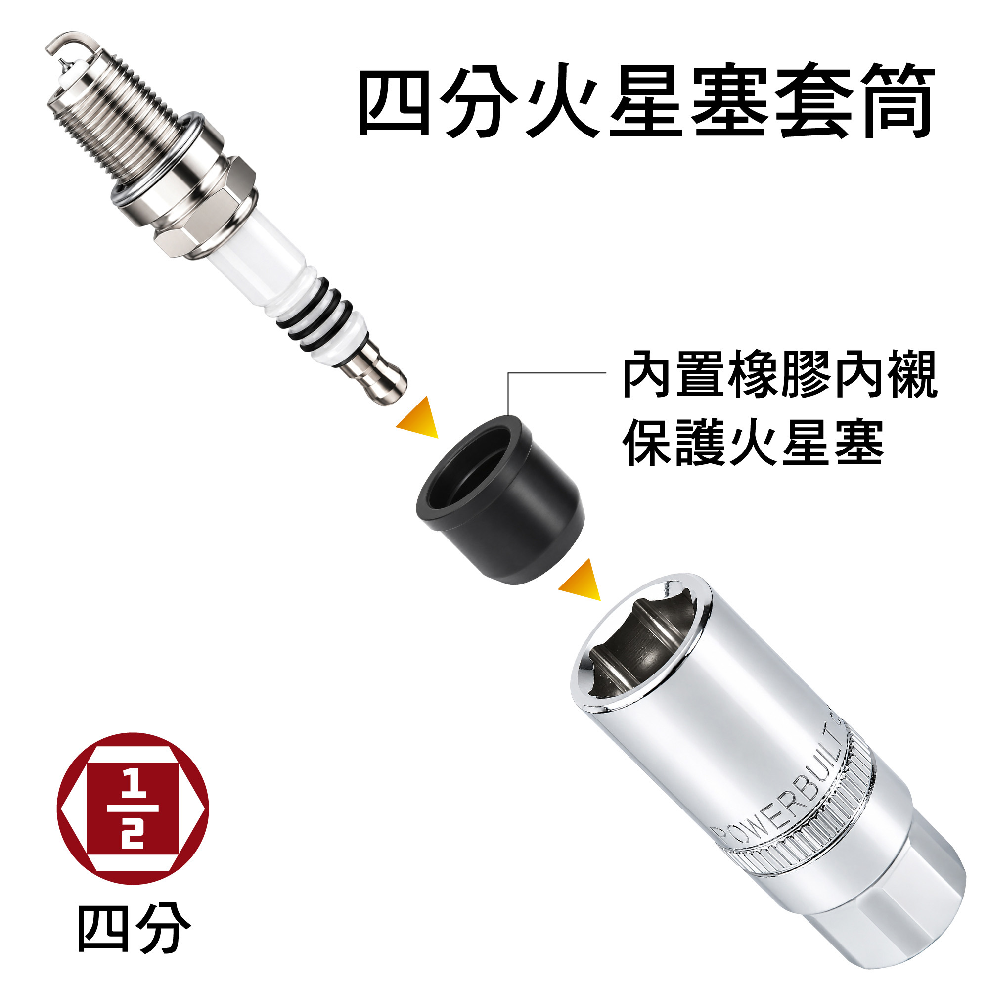 Powerbuilt 四分火星塞套筒