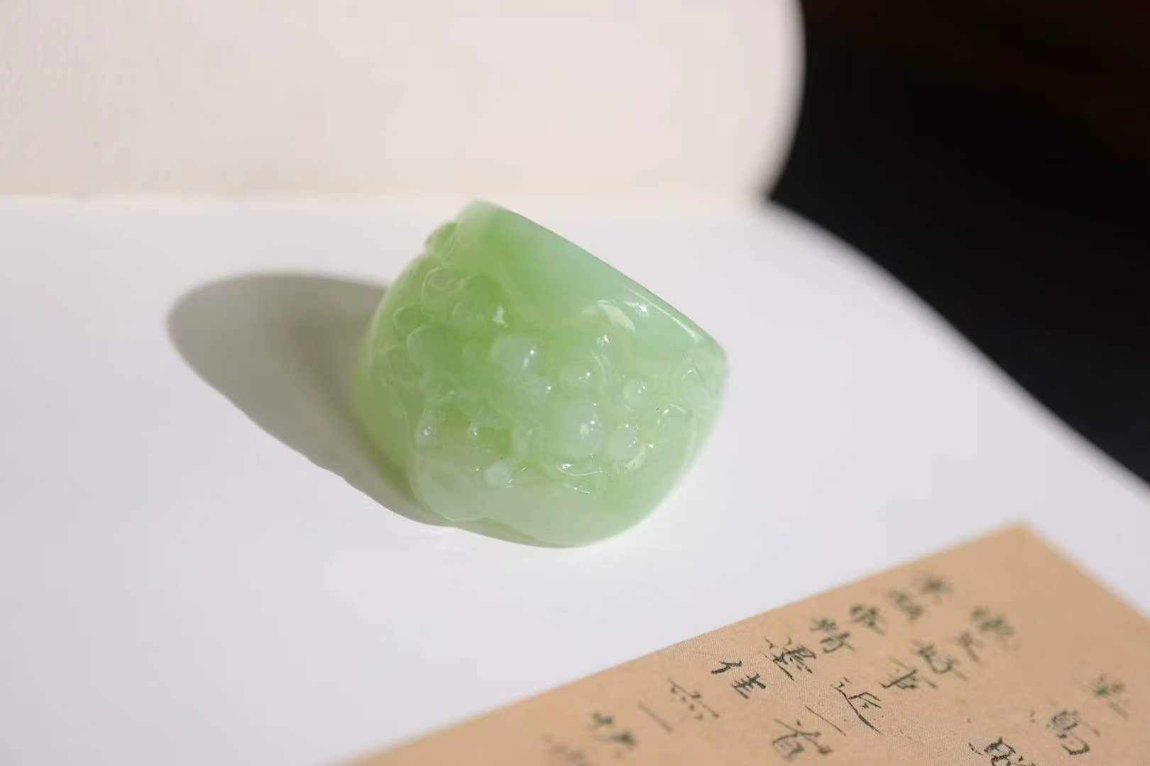 615711 和田玉翠青守護扳指 (內徑 21mm)