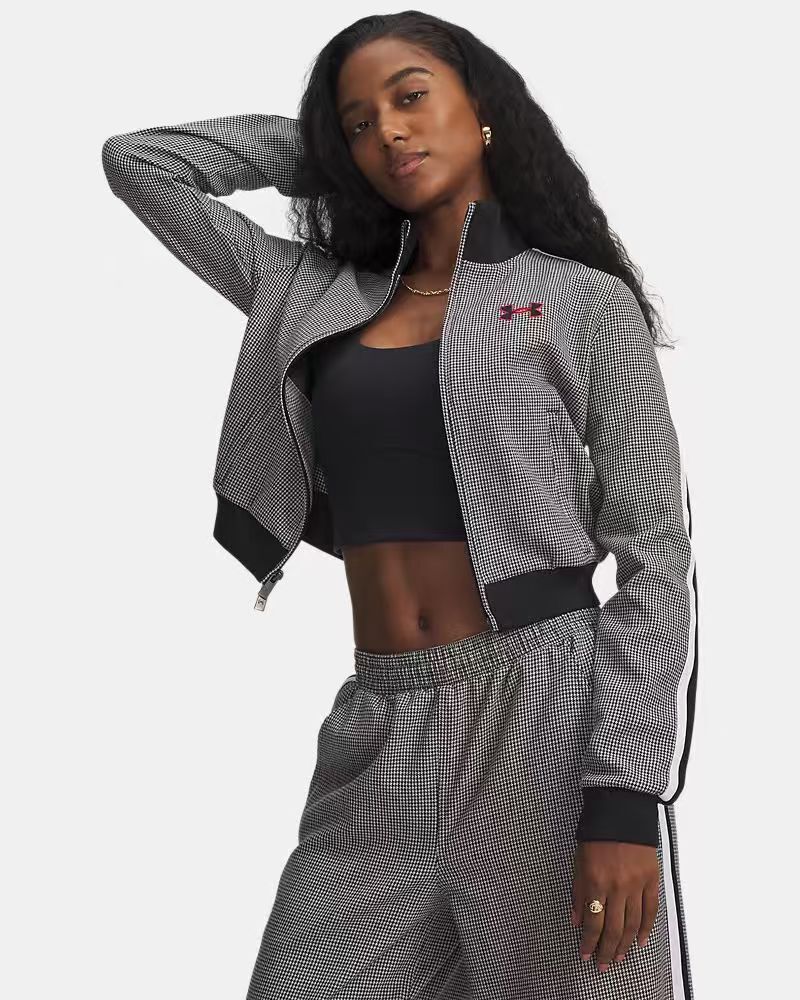 【預購】Under Armour H062418 女裝千鳥格針織運動外套 (炭灰色)