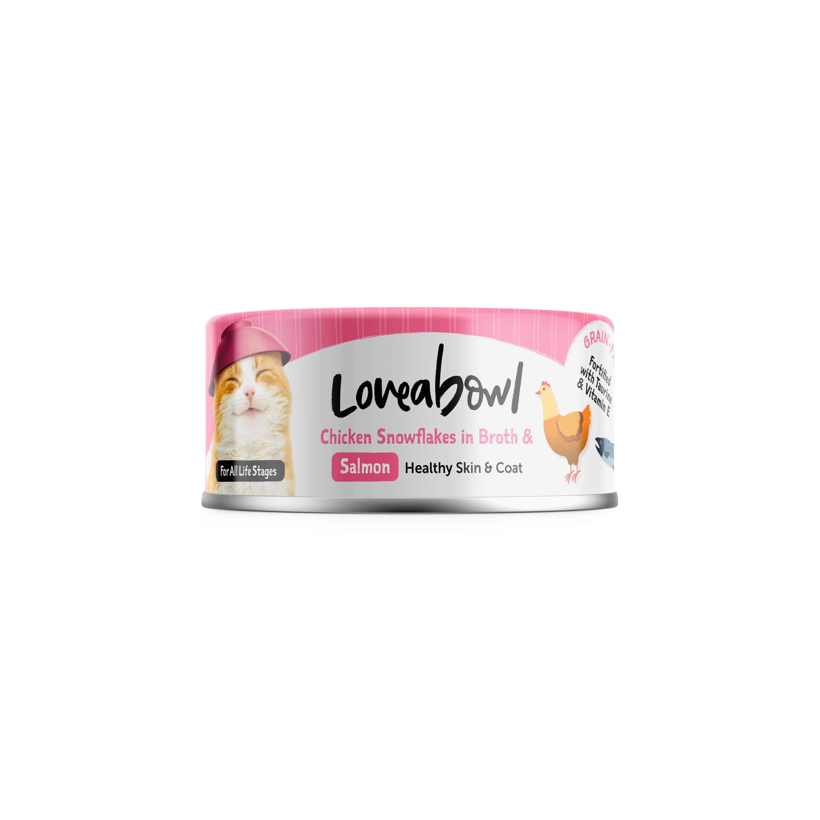 Loveabowl 亮毛嫩雞三文魚貓罐頭 70g (Exp: Jan-2027)
