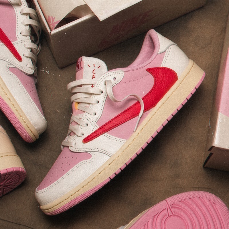 【預購】Travis Scott x Air Jordan1 Low OG "Shy Pink" 淺粉紅倒鉤 "Tropical Pink" 桃粉倒鉤 IQ7604-100 IQ7604-101