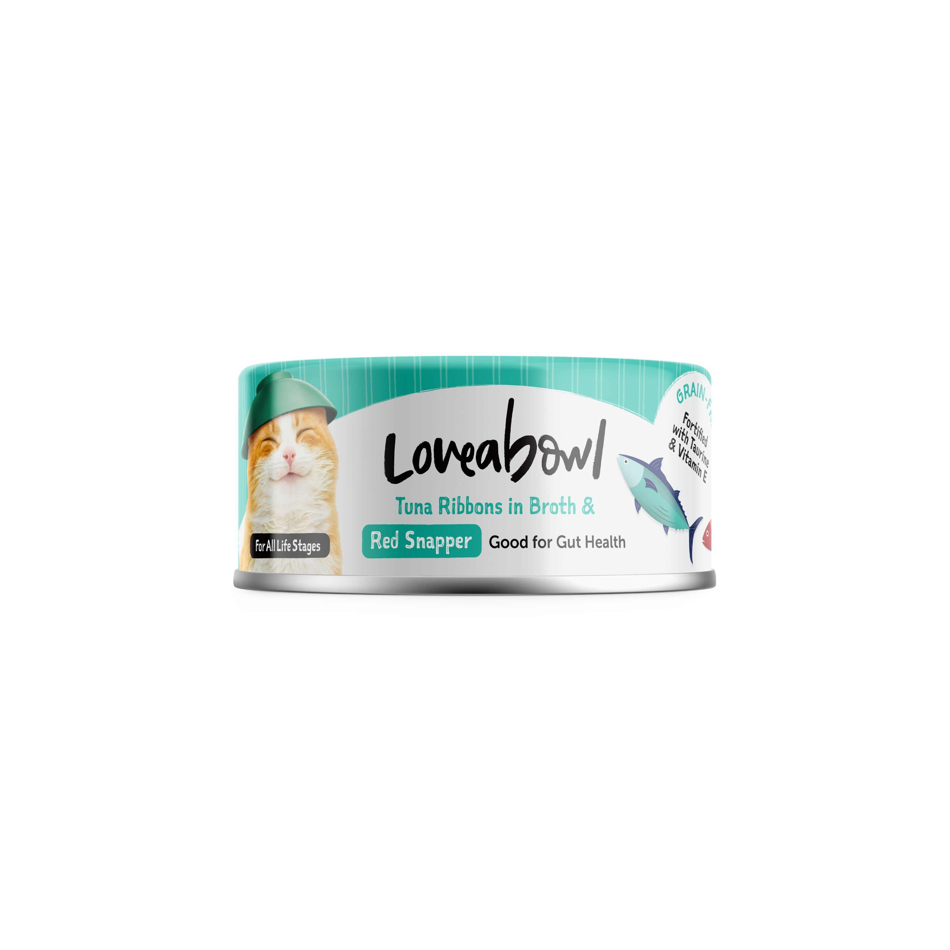 Loveabowl 護毛吞拿魚紅鯛魚貓罐頭 70g (Exp: Jul-2027)