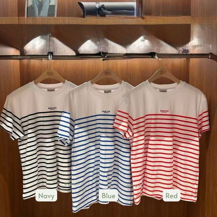 MARITHE FRANCOIS GIRBAUD (MFG)｜MFG46UTS219 BLOCK STRIPE TEE  [3 colors]