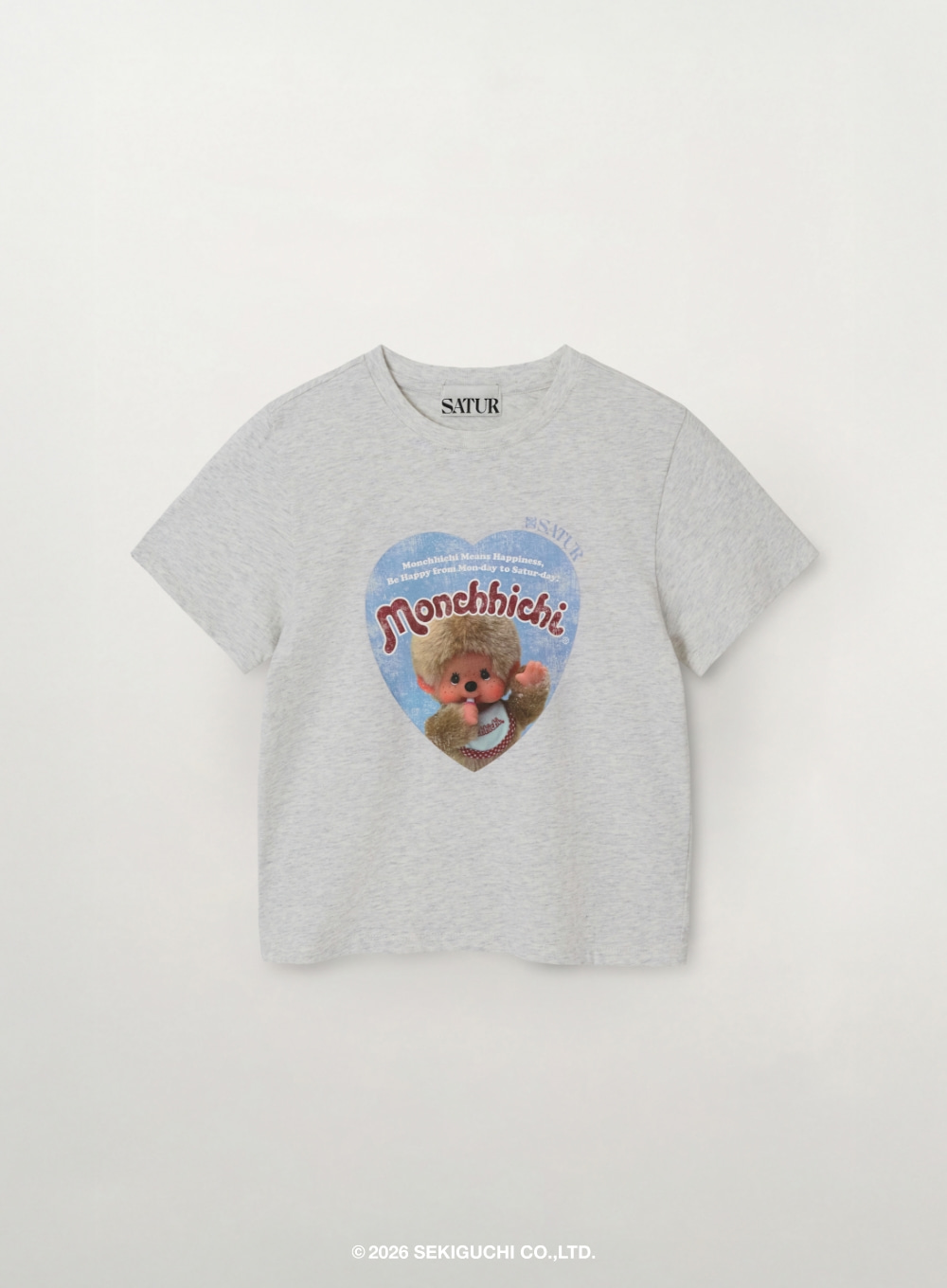 BT064 SATUR 童裝 Monchhichi 聯名 SATUR Day Mood 短袖T恤