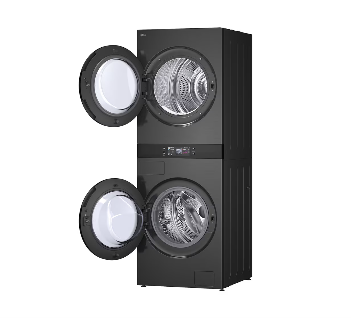 LG 洗衣塔 S1818PB WashTower 第二代 洗18公斤+乾18公斤 熱泵式洗烘衣機 WD-S1818PB 夜光黑 開門