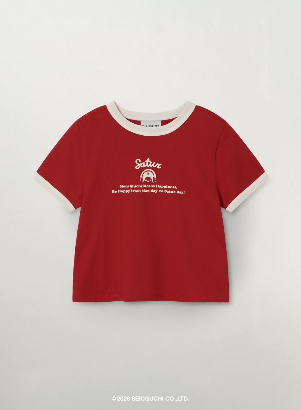 BT062 SATUR 女裝 Monchhichi 聯名撞色滾邊短袖T恤