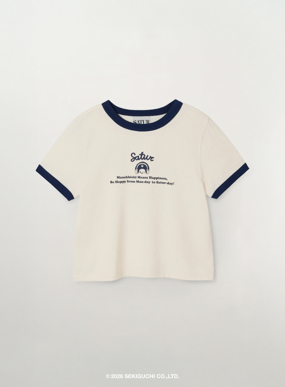 BT062 SATUR 女裝 Monchhichi 聯名撞色滾邊短袖T恤