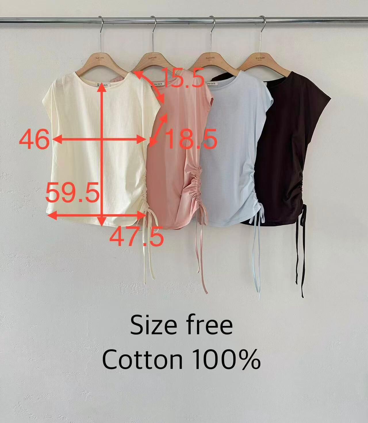 SG6318 單側束繩修腰機翼袖上衣