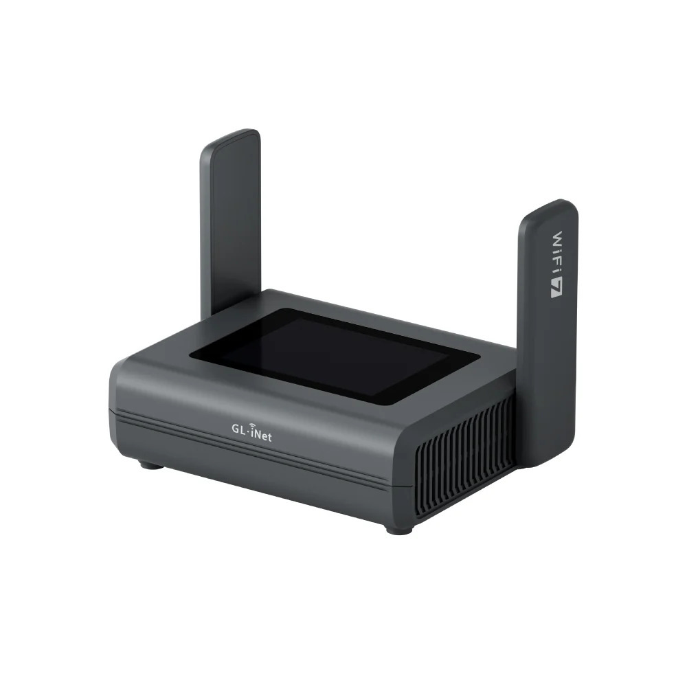 【全球首款真三頻 Wi-Fi 7 旅行路由器】GL.iNet Slate 7 Pro (GL-BE10000) | 雙 2.5G 網口 / 2.8吋觸控螢幕 / 內建極速 VPN 安全防護