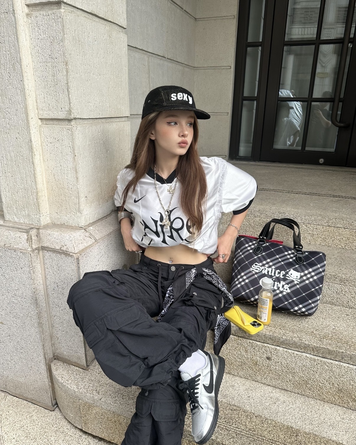 NIKE SPORTSWEAR SS GX 蕾絲邊 拼接 球衣 寬鬆 短袖 短T 女款 白色 II1939-095 海軍藍 II1939-410 / 預購