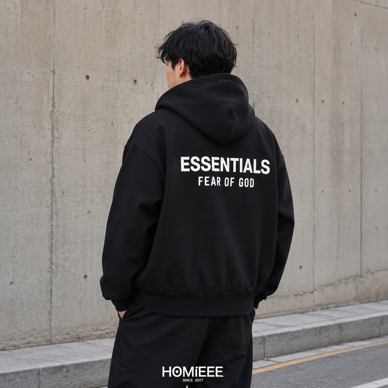 FEAR OF GOD Essentials Zip Up Hoodie 外套 連帽外套 黑色