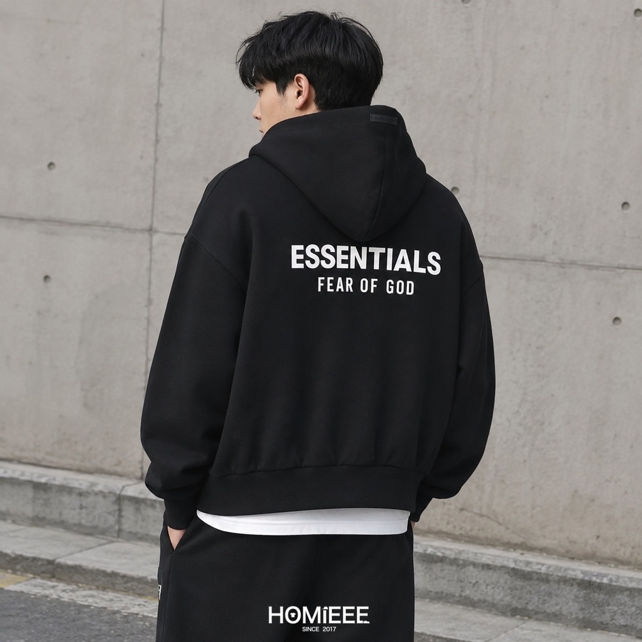 FEAR OF GOD Essentials Zip Up Hoodie 外套 連帽外套 黑色