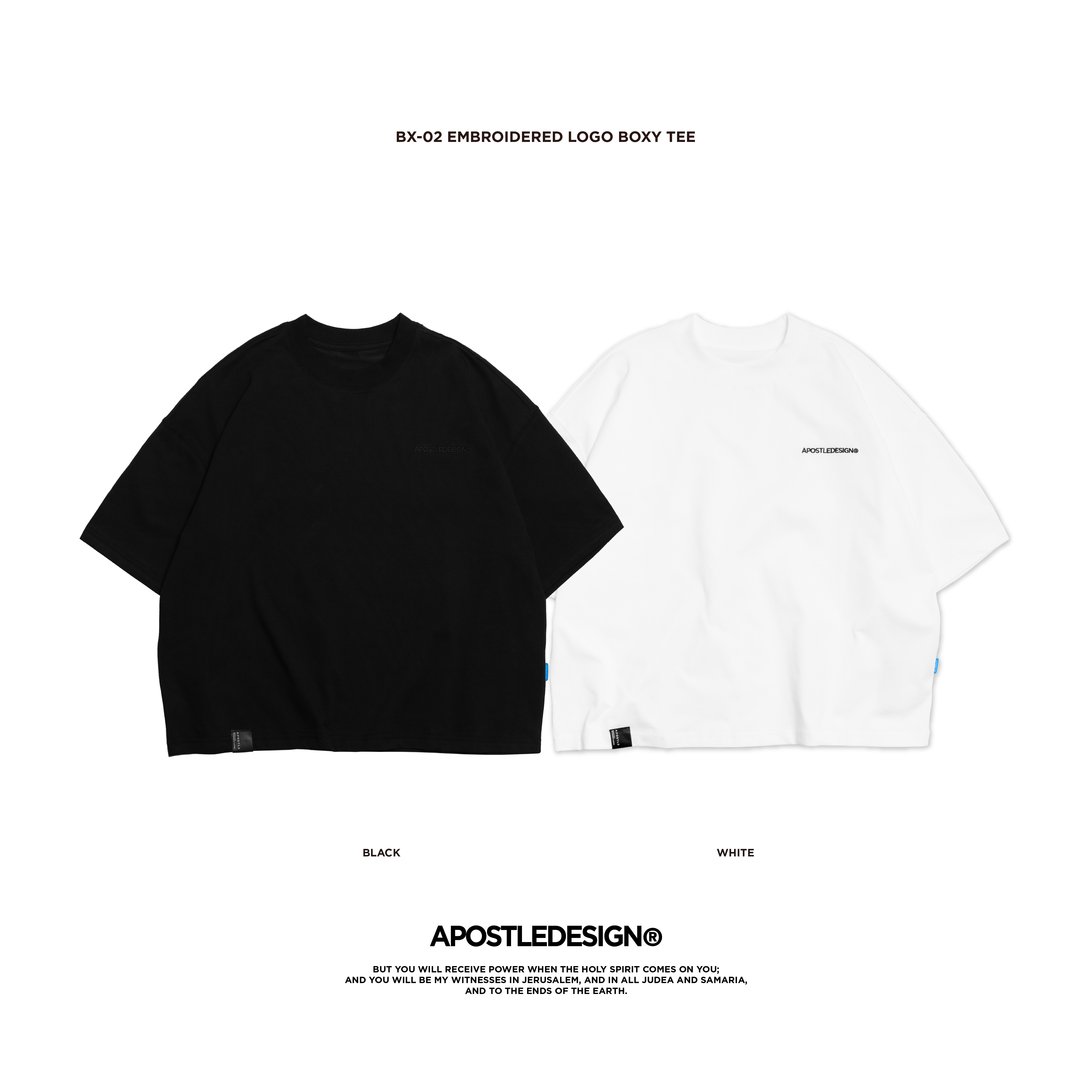 Apostle BX-02 Embroidered Logo Boxy Tee