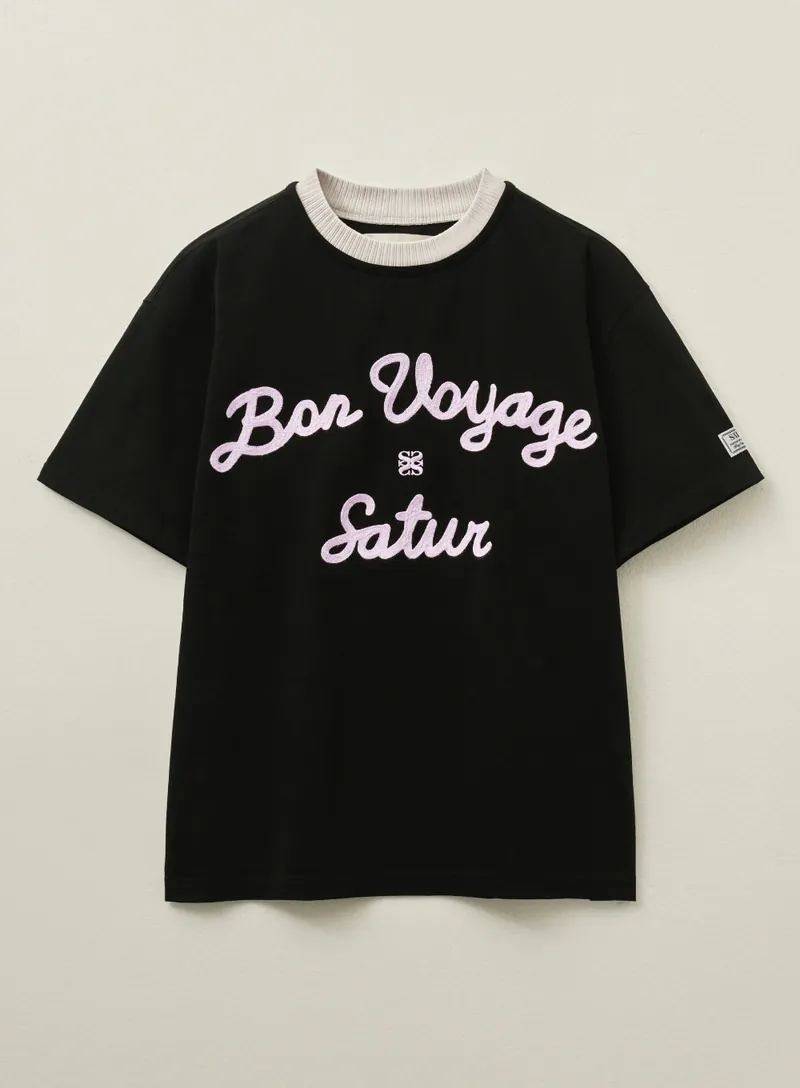 BT045 SATUR 男裝 SATUR Logo Voyage 圖案T恤