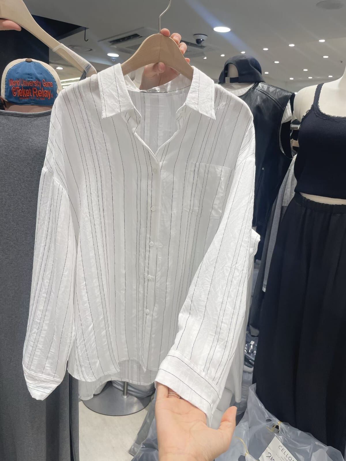 CL6306 前短後長條紋老錢風襯衫