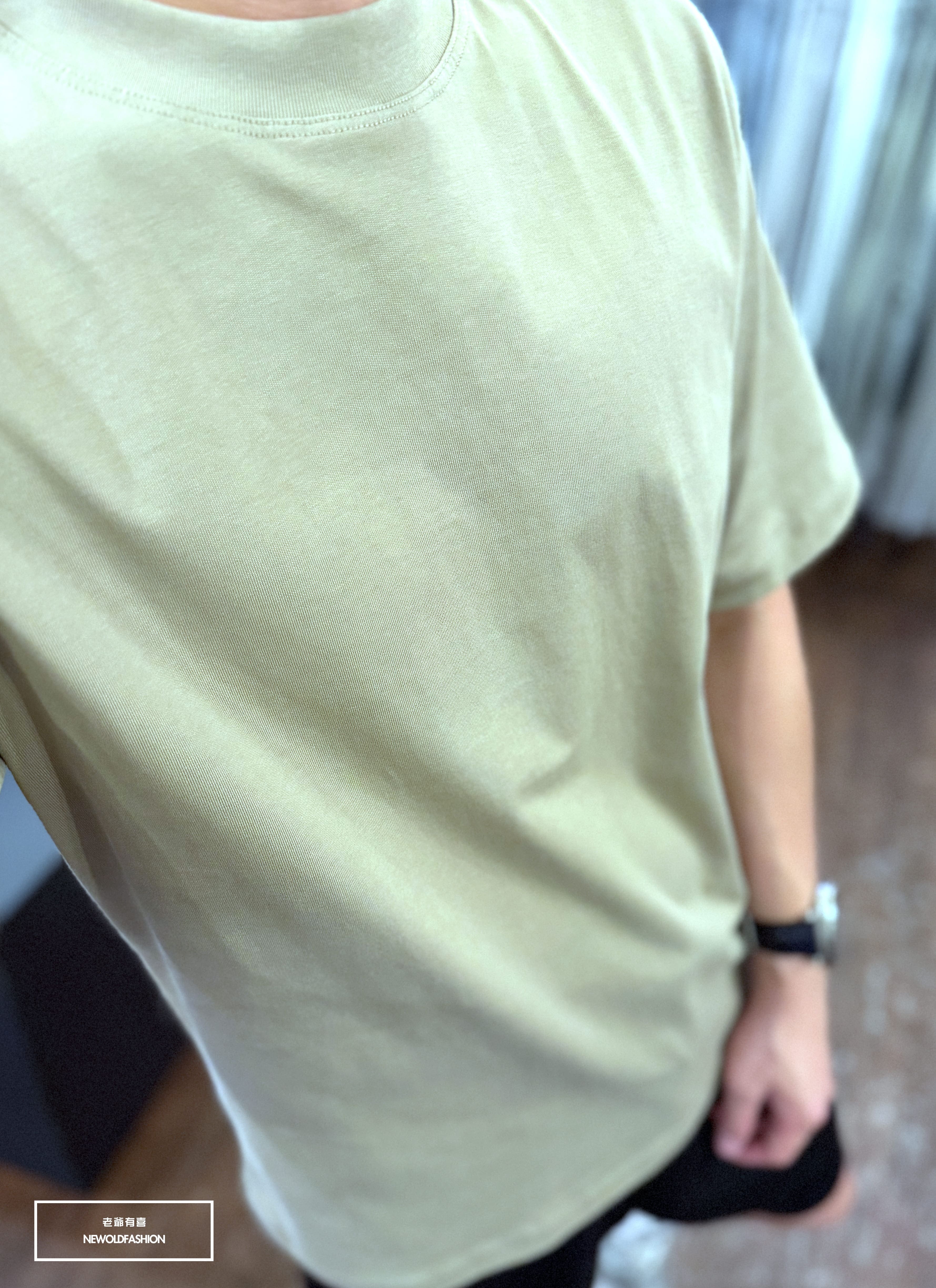 『新品上市』重磅美式街頭寬版棉短T(NOF2605S1708)-駝色