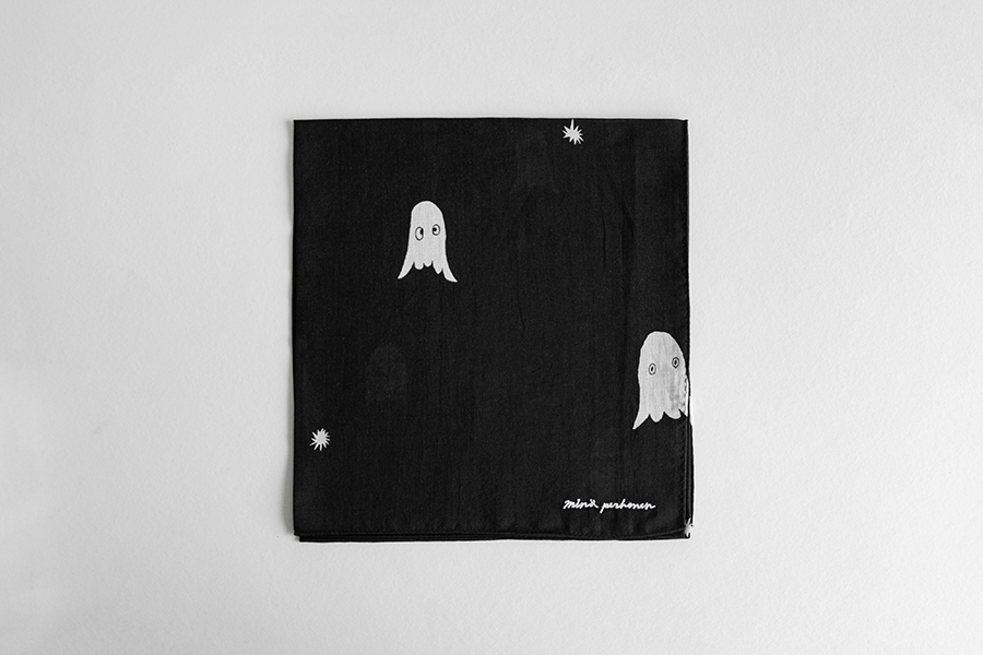 minä perhonen皆川明 - 手帕43x43cm / troll 小精靈 black