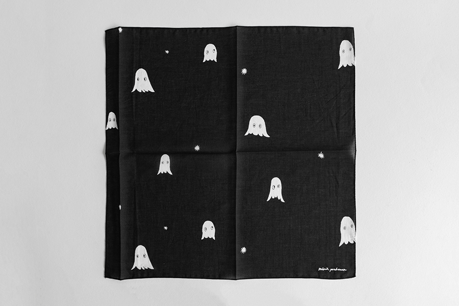 minä perhonen皆川明 - 手帕43x43cm / troll 小精靈 black