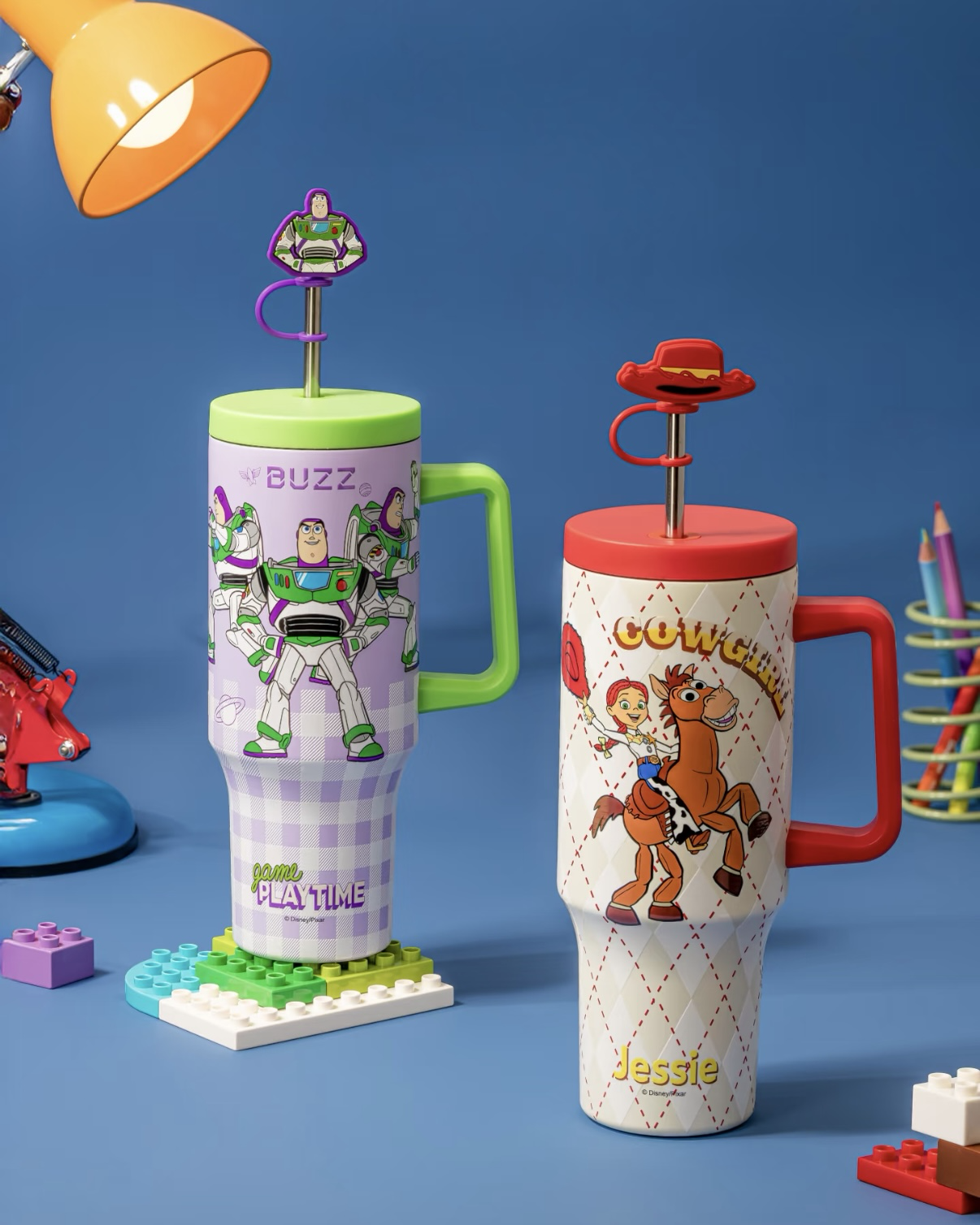 <正版授權>玩具總動員 不鏽鋼吸管杯 提把杯 冰壩杯  TOY STORY DISNEY 迪士尼 翠絲 巴斯光年 790ml 1200ml