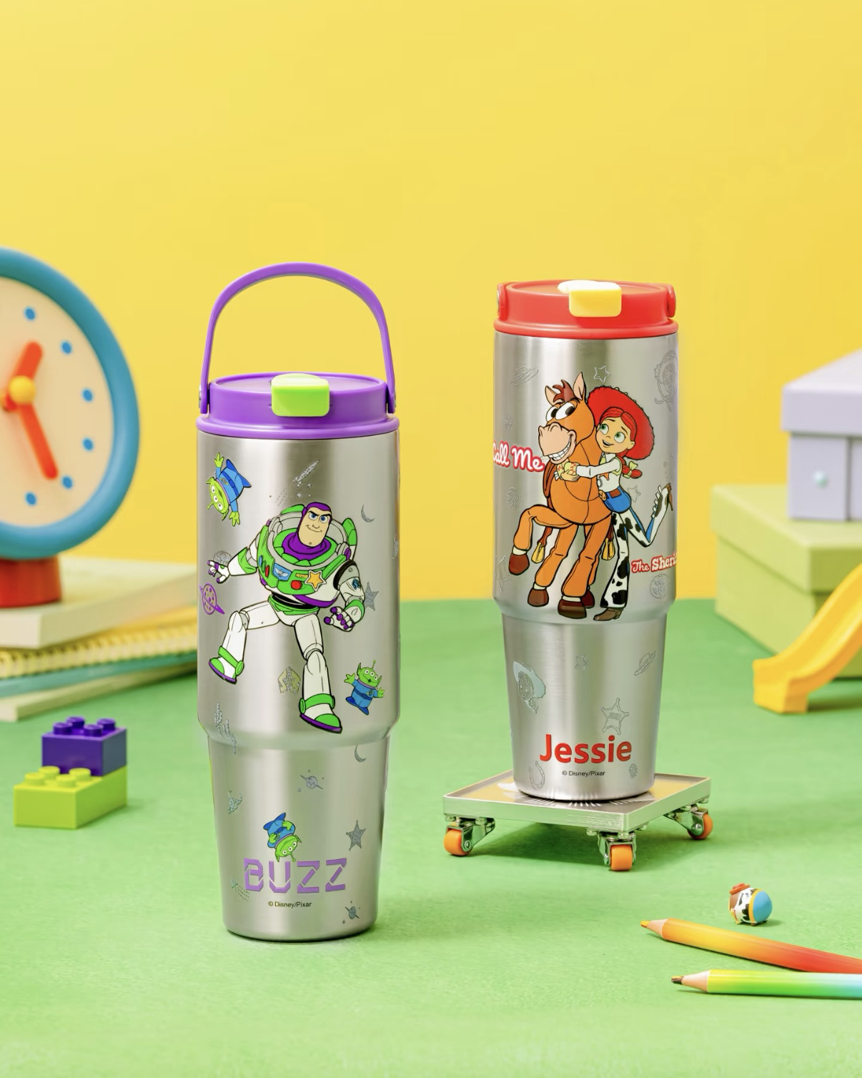 <正版授權>玩具總動員 不鏽鋼吸管杯 提把杯 冰壩杯  TOY STORY DISNEY 迪士尼 翠絲 巴斯光年 790ml 1200ml