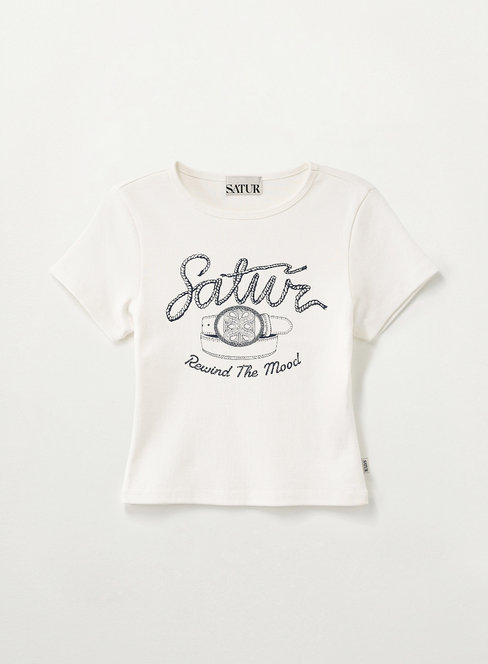BT031 SATUR 女裝 腰帶圖案修身T恤