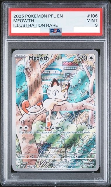 [PSA 9] 2025 POKEMON PFL EN-PHANTASMAL FLAMES #106 MEOWTH ILLUSTRATION RARE