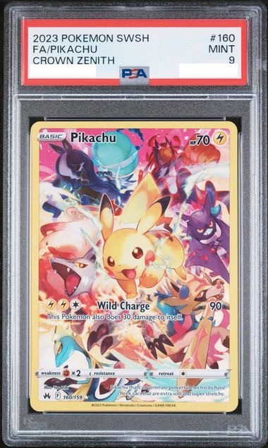 [PSA 9] 2023 POKEMON SWORD AND SHIELD CROWN ZENITH #160 FA/PIKACHU CROWN ZENITH